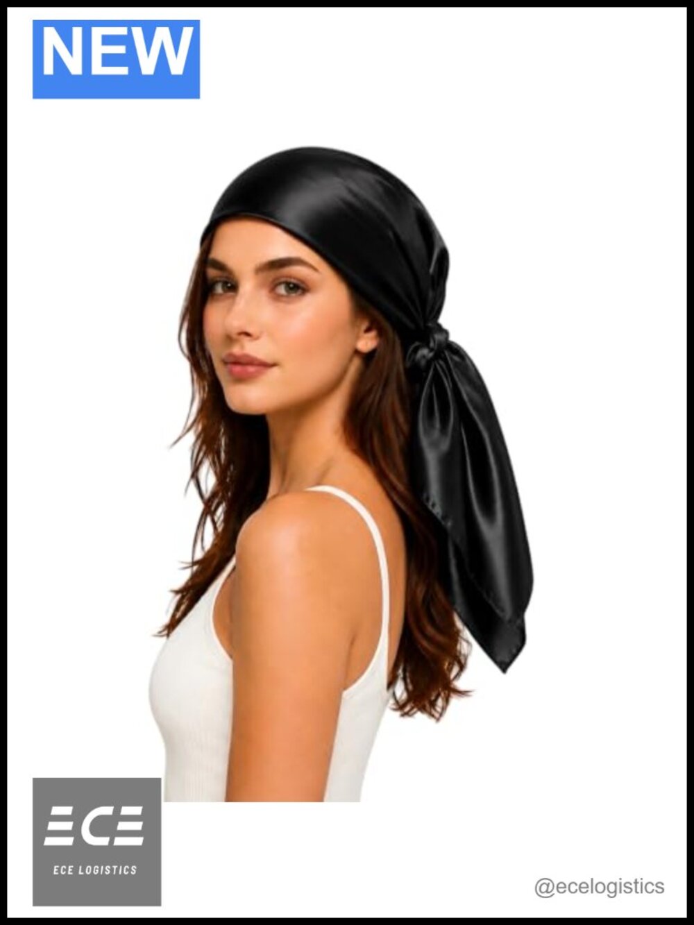 100% Mulberry Silk Head Scarf 35x35 Inch Square Women Hair Wrap